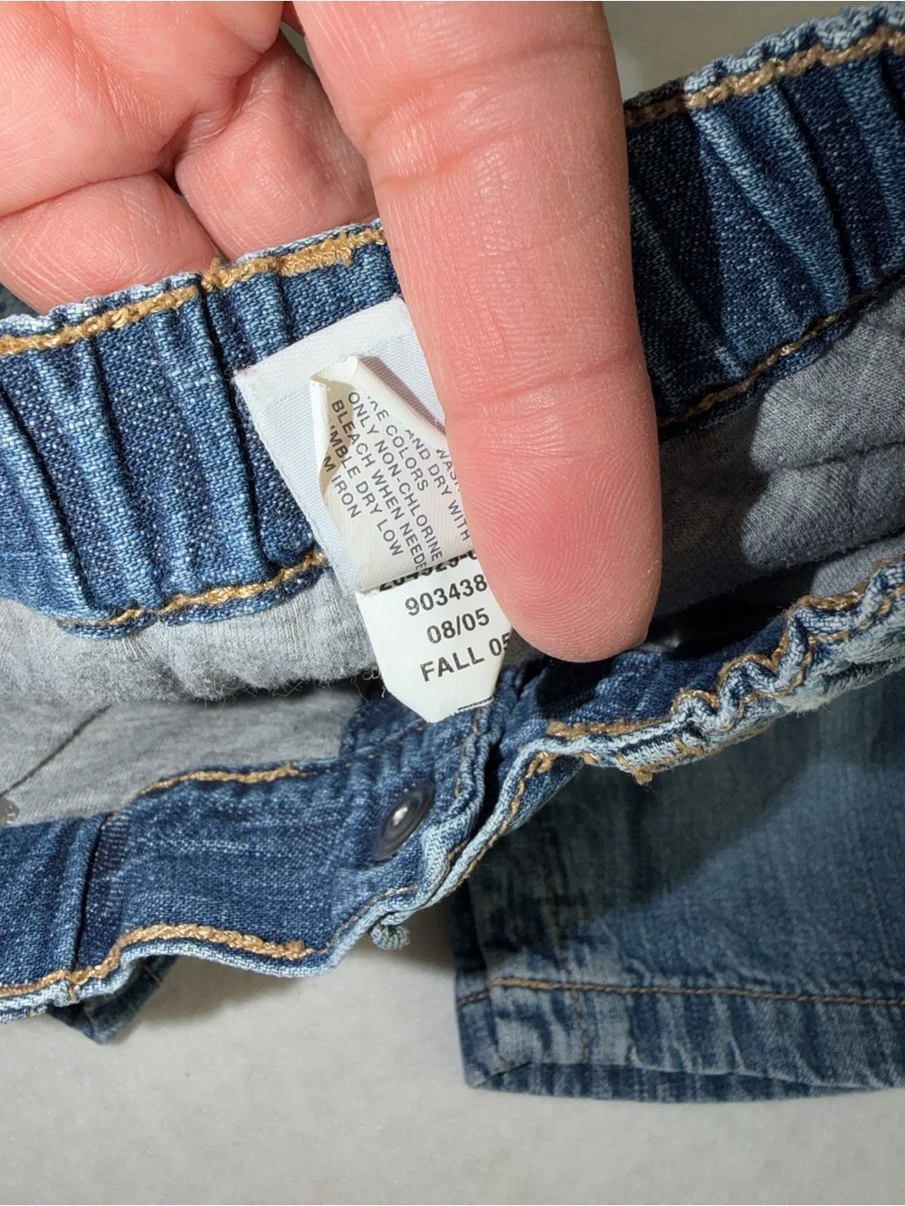 Vintage y2k Baby GAP Lined Infant Button Crotch Denim Jeans